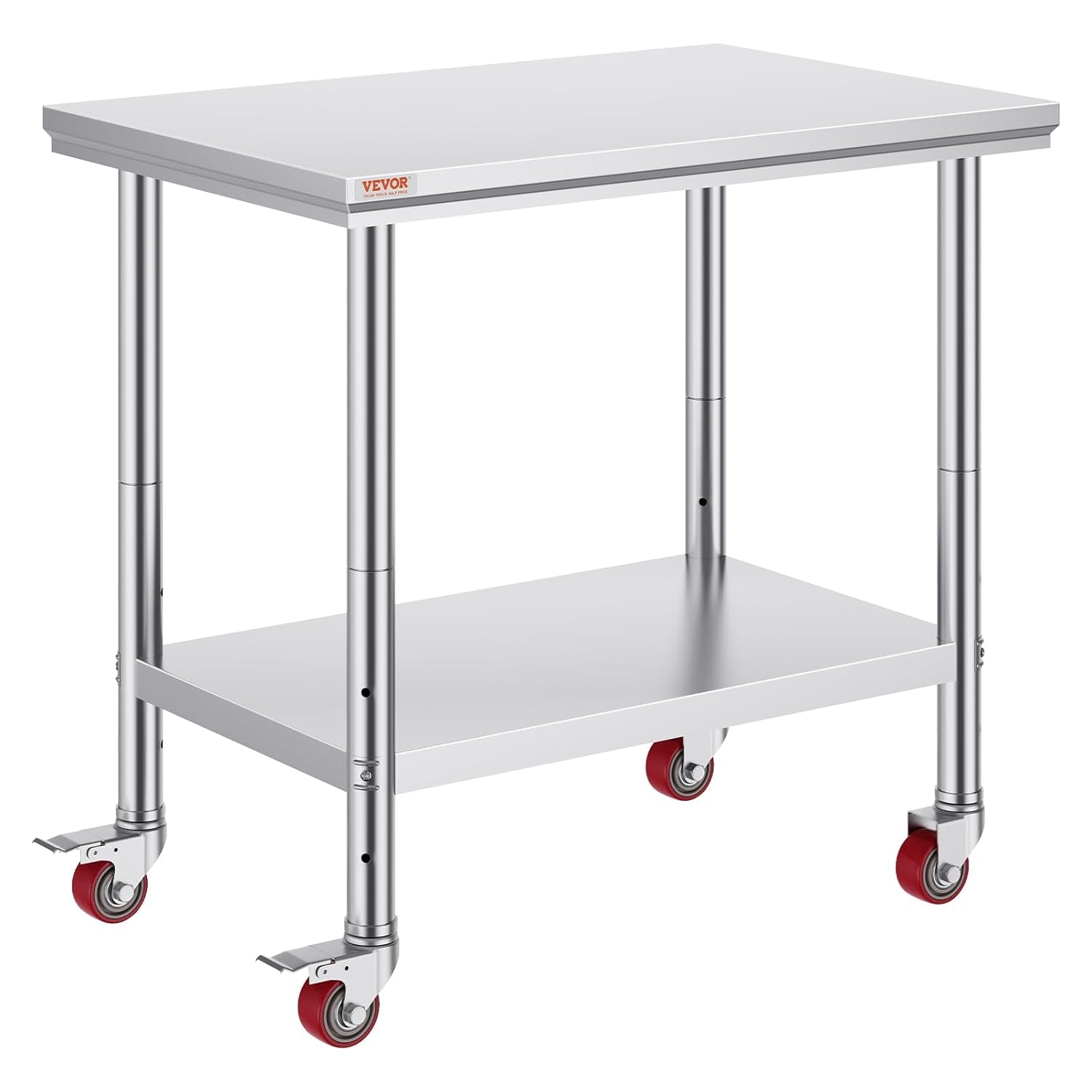 Mophorn 36x24 Inch Stainless Steel Work Table with Wheels for Commercial Kitchen