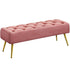 Modern Ottoman Velvet Footstool Bench for Bedroom, Pink