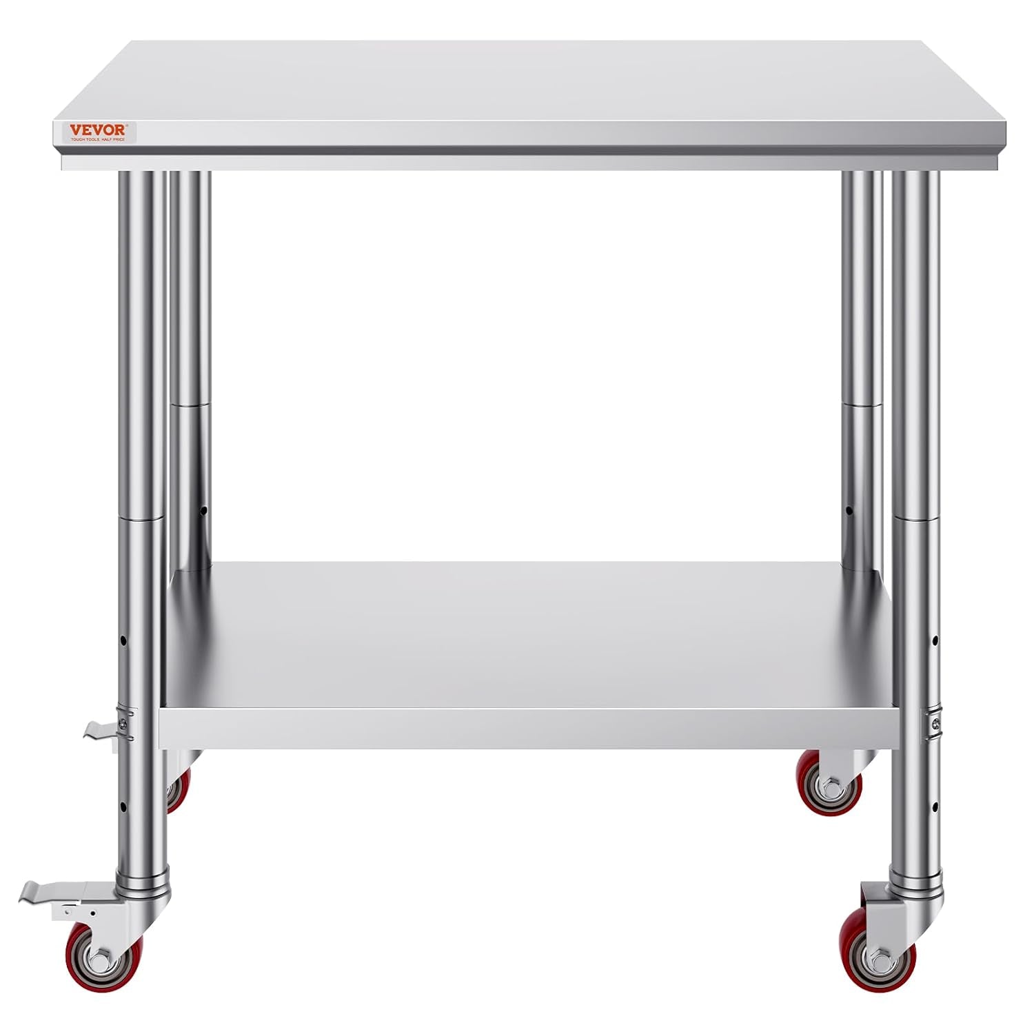 Mophorn 36x24 Inch Stainless Steel Work Table with Wheels for Commercial Kitchen