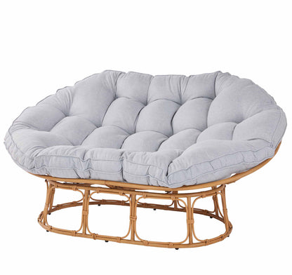 Double Papasan Chair, Grey Linen