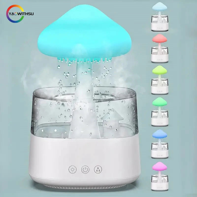 Rain Cloud Humidifier, Mushroom Humidifier, Cloud Humidifier with Adjustable LED Lights, Rain Cloud Diffuser, Remote Control