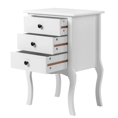 3 - Drawer Nightstand in White