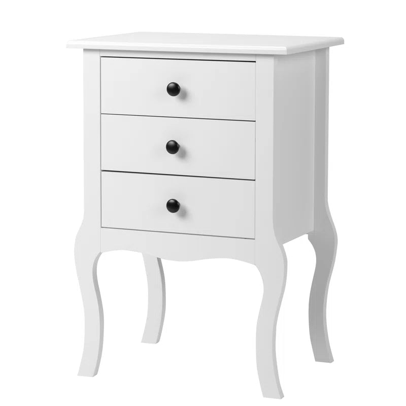 3 - Drawer Nightstand in White