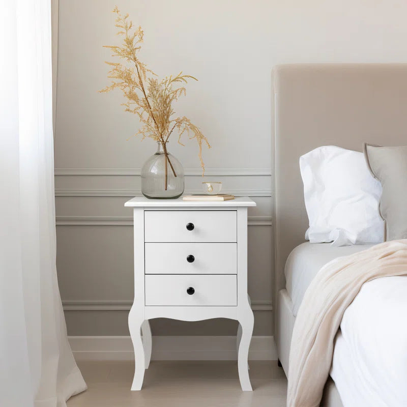 3 - Drawer Nightstand in White