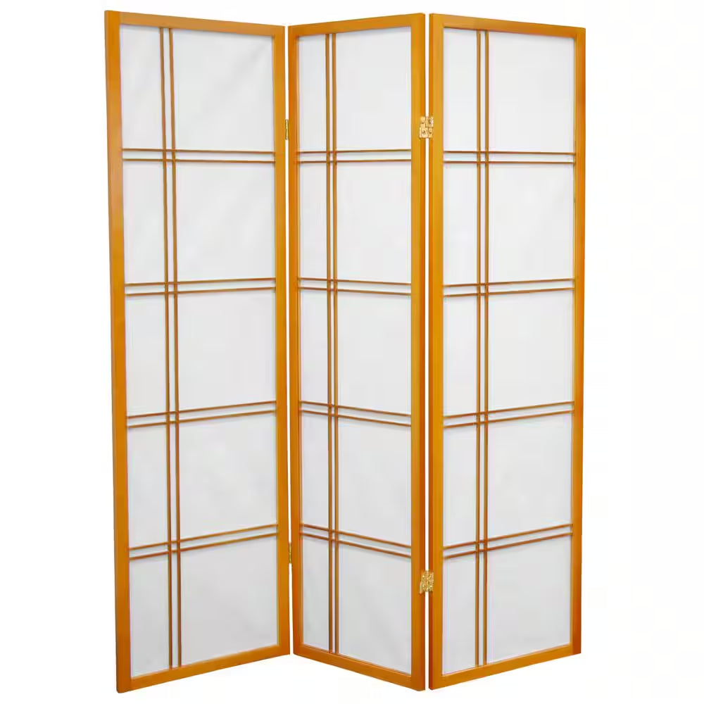 5 Ft. Honey 3-Panel Room Divider