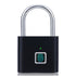 Black Silver USB Rechargeable Fingerprint Smart Lock - Zinc Alloy Security Padlock