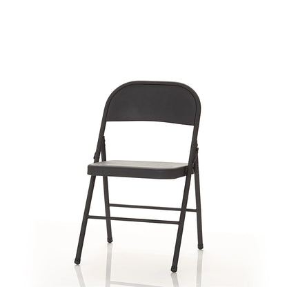 (4 Pack)  All-Steel Metal Folding Chair, Double Braced, Black