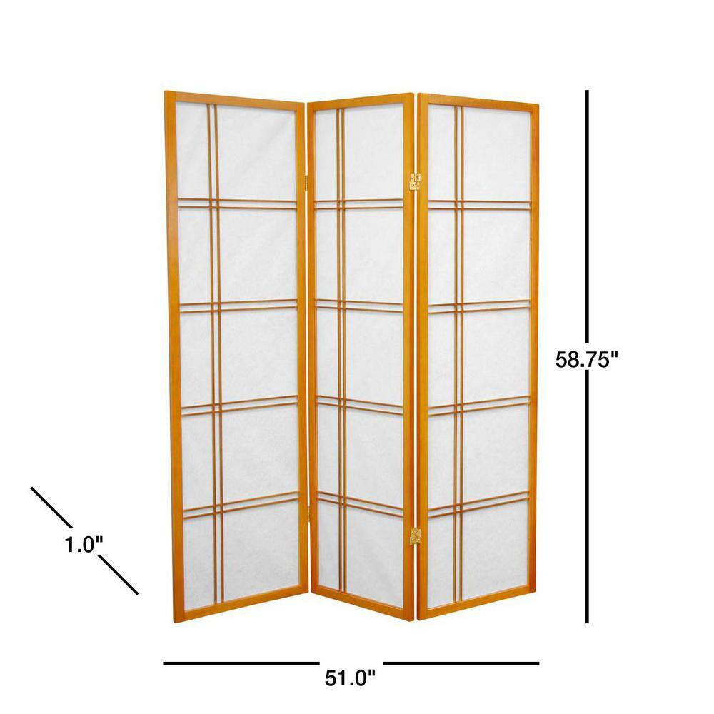 5 Ft. Honey 3-Panel Room Divider