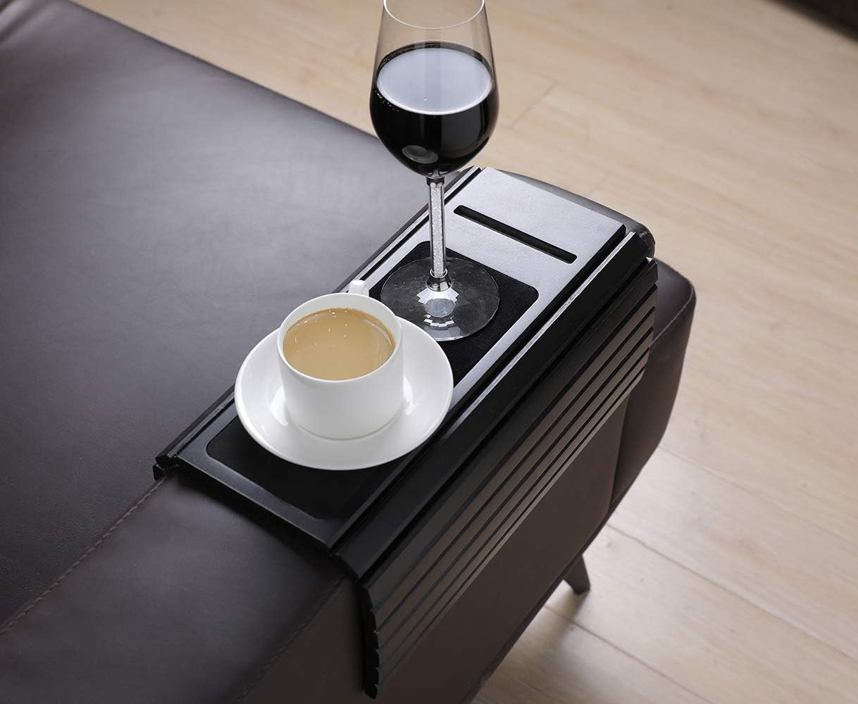 Sofa Arm Tray Table for Couch Flexible/Foldable Sofa Tray Couch Arm Table Perfect for Drinks Snacks Remote Control or Phone Great Arm Tray for Couch Armrest