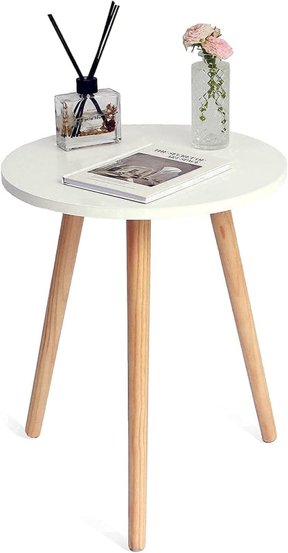 round Side/ End Table, Accent Nightstand Modern for Living Room Bedroom Office Small Spaces, 16&