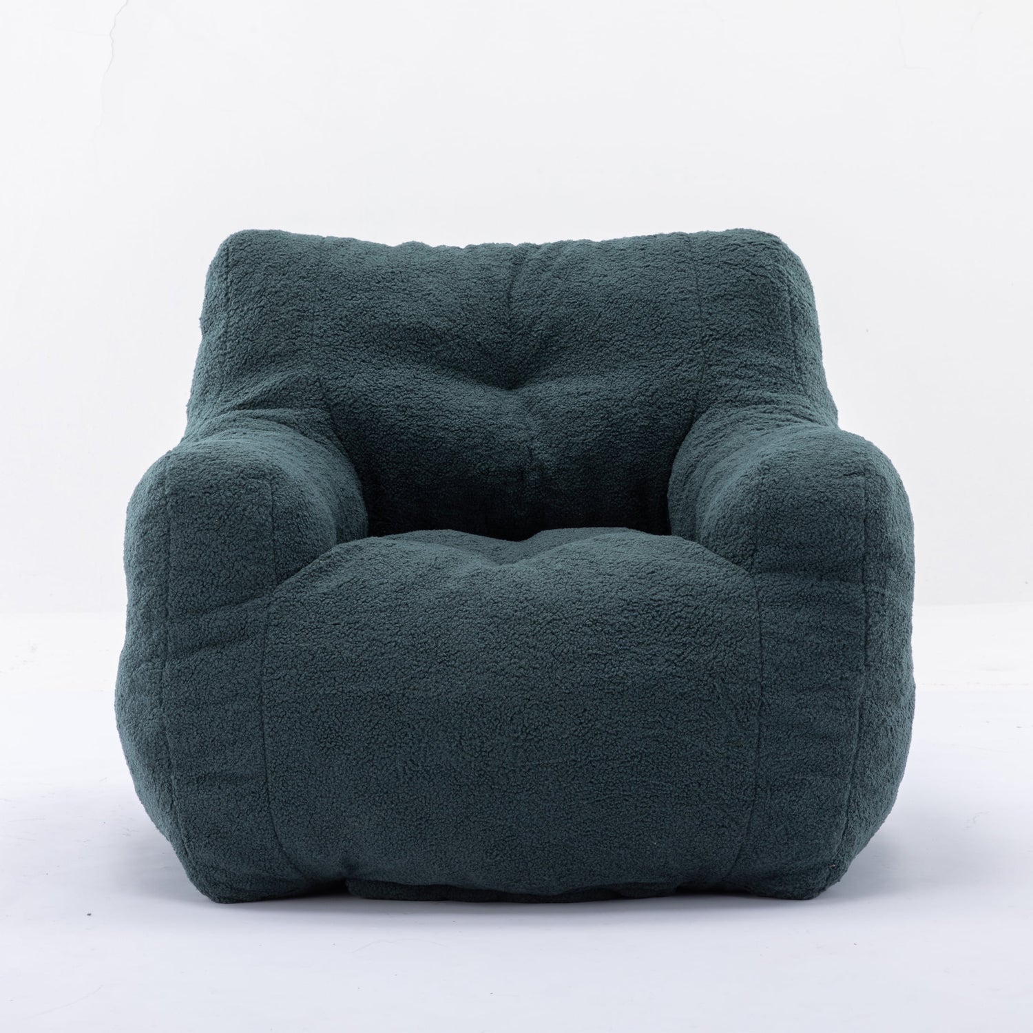 Bean Bag Chairs, Soft Tufted Foam Lazy Sofa with Teddy Fabric for Dorm Bedroom Living Room, Single Leisure Accent Sofa Chair for Adults Teens, Green